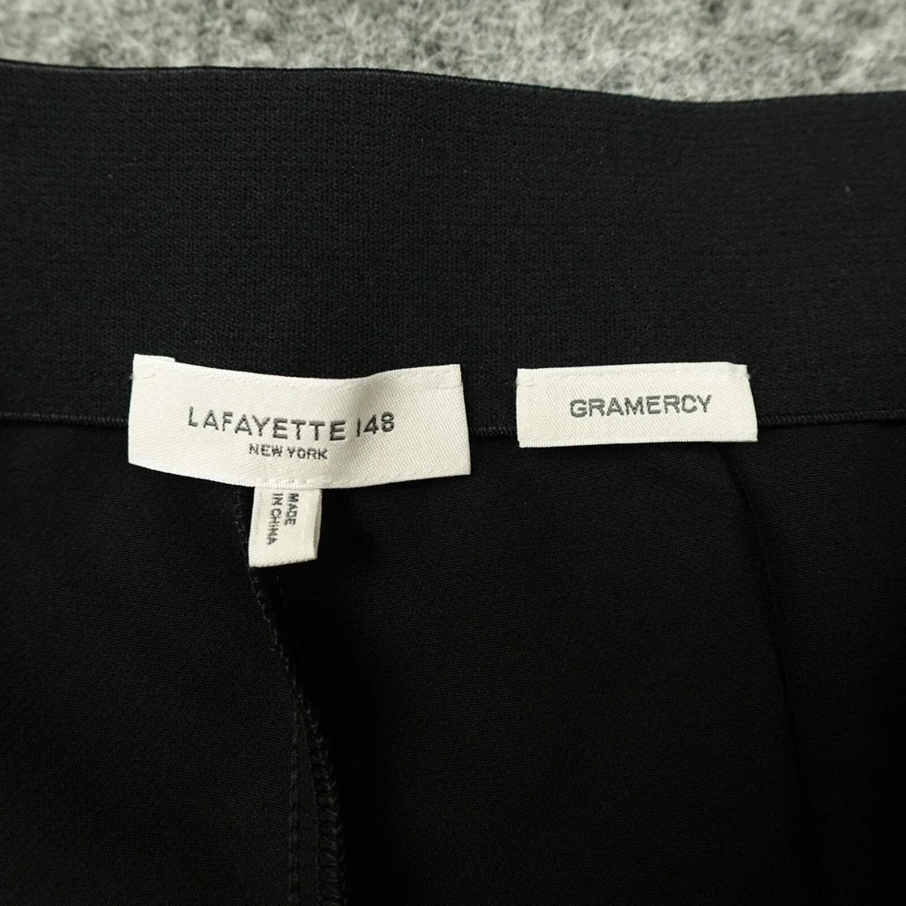 Lafayette 148 New York Pants Womens 10 Black Gramercy Acclaimed Stretch Straight - Picture 3 of 9